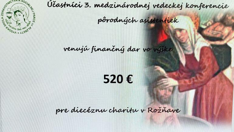Konferencia pôrodných asistentiek pomáha: Finančný dar pre charitu v Rožňave
