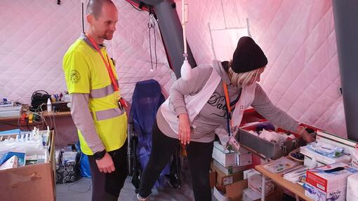 Pomoc v zdravotníckom centre intervenčného tímu