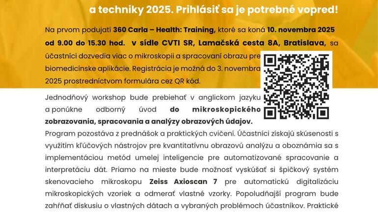 Kariérne podujatia 360 CARLA – Health v rámci Týždňa vedy a techniky 2025