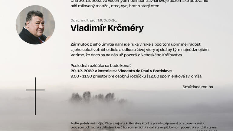 Posledná rozlúčka s prof. Vladimírom Krčmérym