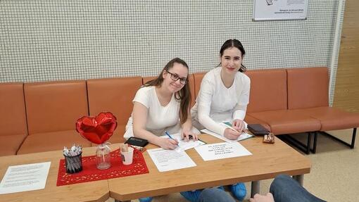 Poďakovanie za účasť na Valentínskej kvapke krvi