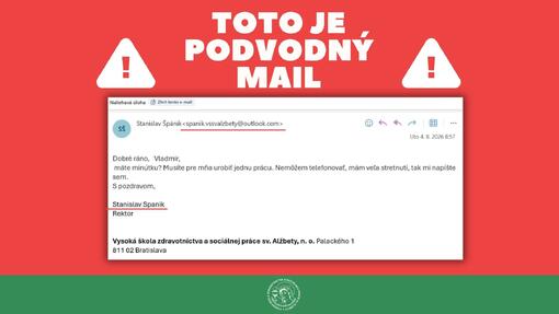 Bezpečnostné upozornenie: Nahlásený phishingový útok na zamestnancov a študentov