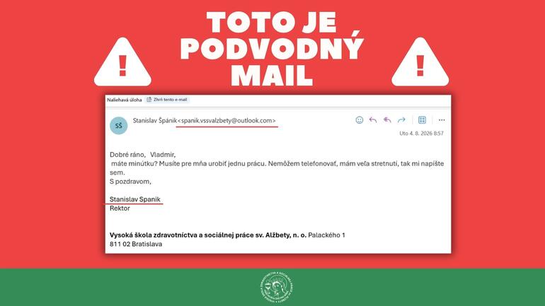 Bezpečnostné upozornenie: Nahlásený phishingový útok na zamestnancov a študentov