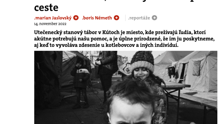 Pomoc migrantom v stanovom mestečku v Kútoch