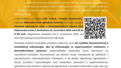 Kariérne podujatia 360 CARLA – Health v rámci Týždňa vedy a techniky 2025