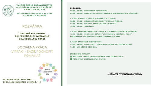 Odborné kolokvium pri príležitosti Svetového dňa sociálnej práce