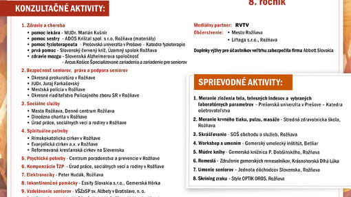 8. ročník ROŽŇAVSKÝ VEĽTRH PRE SENIOROV