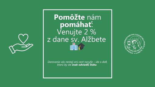 Darujte 2 % z dane Vysokej škole sv. Alžbety: Vaša pomoc mení životy