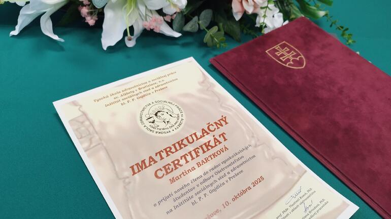 IMATRIKULÁCIA PRVÁKOV OŠETROVATEĽSTVA