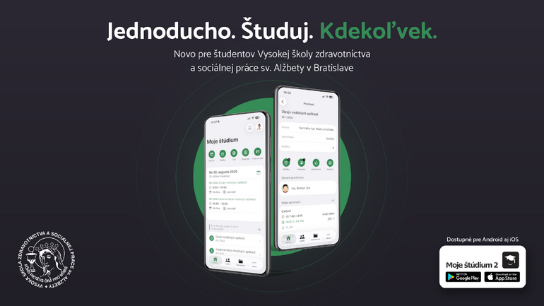 Aplikácia Moje štúdium 2 pre študentov VŠZaSP sv. Alžbety
